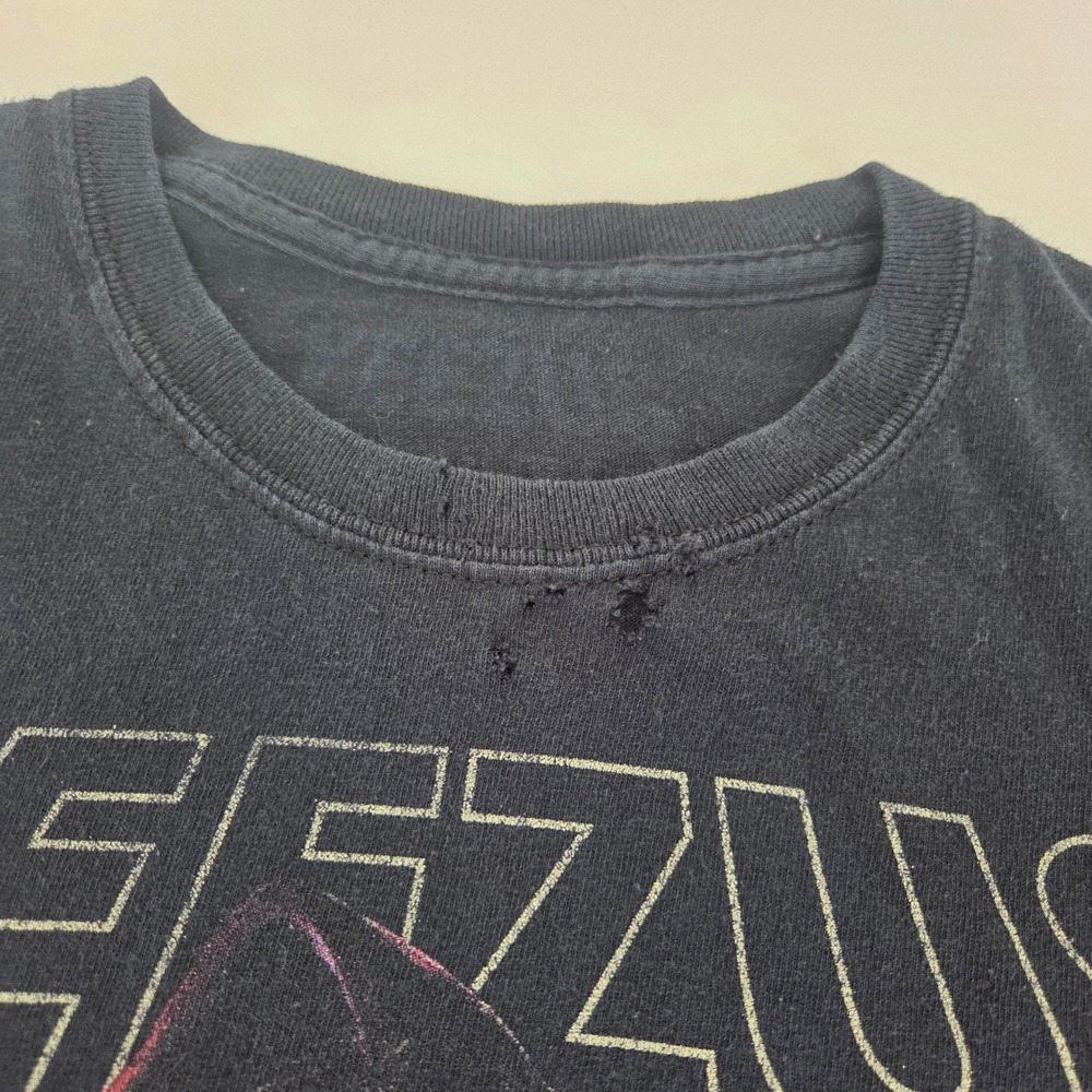 Yeezus Tour T-Shirt Grim Reaper Rose Size S Graphic Black Concert Merch Holes - Picture 6 of 11